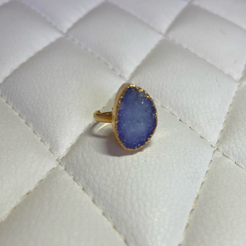 Purple Druzy Adjustable Ring